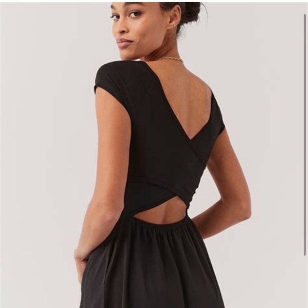Pact • organic black crossback dress • XL